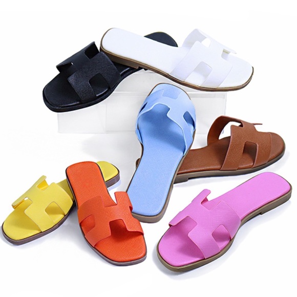 Light Blue H Band Slip On Sandal - Picture 8 of 12